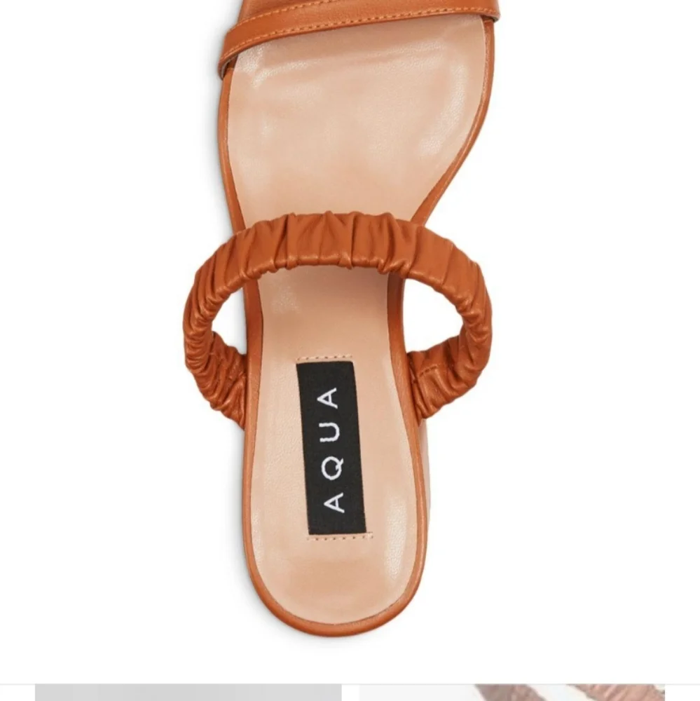 Aqua Lolah Slip On Sandals Tan -8 - Picture 2 of 5